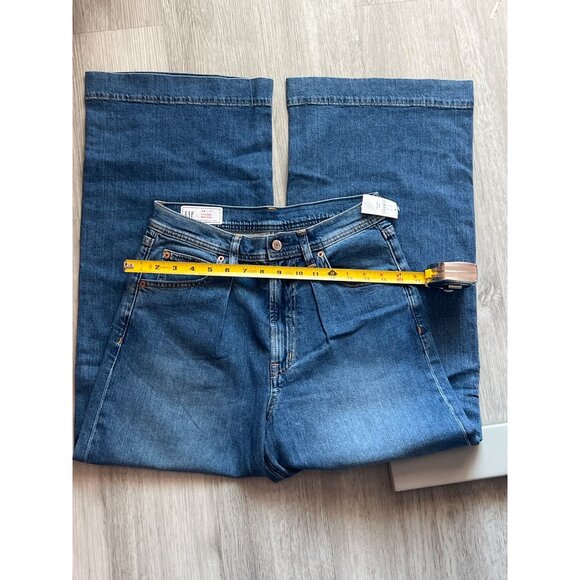Gap High Rise Trouser Jeans Petite Wide Leg Denim Blue 26/2P - Picture 10 of 14